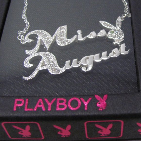 PLAYBOY Jewelry - Playboy Necklace Miss August Bunny Pendant Silver Plated Birthstone NWT RARE NIB